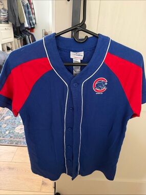 Kids Blue & Red Baseball-Style Jersey with Team Logo